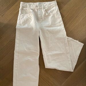 BDG High Rise Wide Leg Cream Jeans